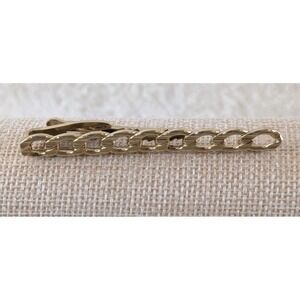 Vintage‎ Hickok Gold Tone Tie Clip USA Made Textured Chain Link Style